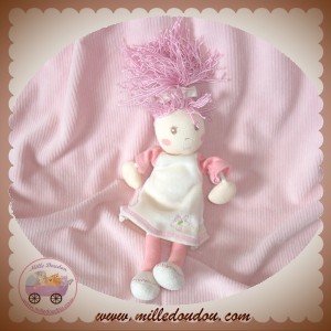 KALOO DOUDOU POUPEE FILLE ROSE ROBE SOS