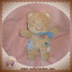 POMMETTE DOUDOU CHAT OURS BEIGE ECHARPE BLEU SOS