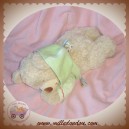 NICOTOY DOUDOU OURS BOUCLETTE BEIGE SWEAT VERT SOS