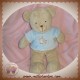 TEX DOUDOU OURS BEIGE HAUT BLEU ROSE 29 CM