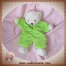 DOUDI DOUDOU OURS ECRU PLAT VERT SOS