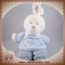 NICOTOY DOUDOU LAPIN ECRU BLEU ABC 27 cm SOS