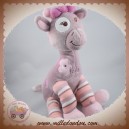 ARTHUR ET LOLA DOUDOU GIRAFE MAUVE ROSE SOS