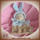 GRAIN DE BLE DOUDOU OURS DEGUISE EN LAPIN BLEU BEIGE SOS