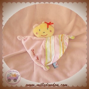 SUCRE D'ORGE DOUDOU OURS PLAT ROSE TISSU SOS