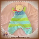 KALOO DOUDOU OURS PLAT RAYE BLEU VERT SOS