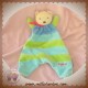 KALOO DOUDOU OURS PLAT RAYE BLEU VERT SOS