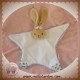 KALOO DOUDOU LAPIN PLAT ETOILE BLANC LAVANDE FLEURS SOS