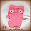 VERTBAUDET DOUDOU OURS HIBOU PLAT ROUGE SOS