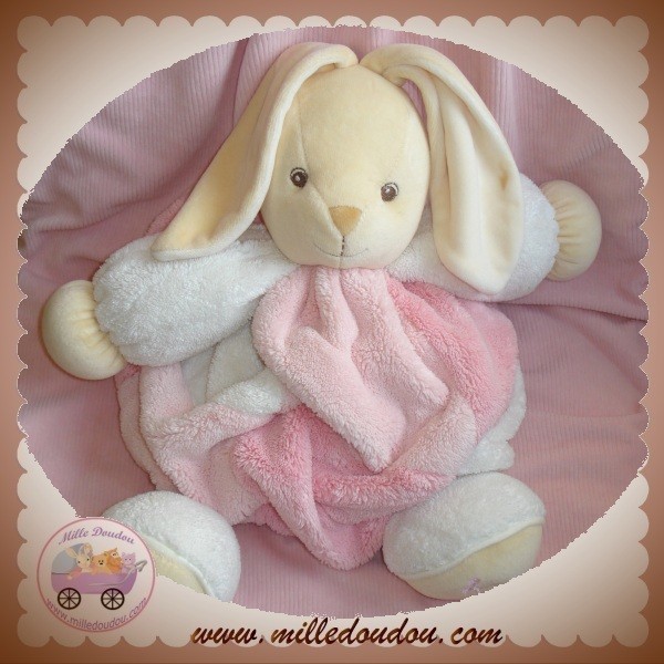 doudou lapin plume blanc rose KALOO