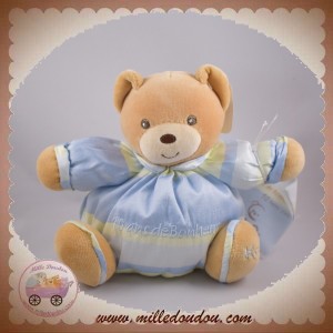 KALOO DOUDOU OURS BOULE BLEU SOIE BONHEUR SOS