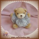 KALOO DOUDOU OURS FUR CORPS BOULE GRIS YETI 10 cm SOS