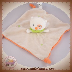 CREATIVTOYS DOUDOU CHAT BLANC PLAT BEIGE ORANGE SOS