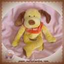 BABYNAT BABY NAT DOUDOU CHIEN JAUNE ET MARRON PULL ORANGE ROUGE 25cm