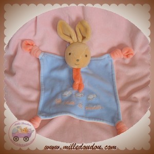 NOUNOURS DOUDOU LAPIN PLAT BLEU ROSE MOUTON MON PINPIN SOS