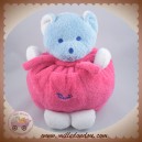 MUSTI MUSTELA DOUDOU OURS BLEU BOULE ROSE SOS