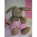 CYRILLUS DOUDOU LAPIN PELUCHE SALOPETTE ROSE MARIE