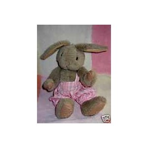 CYRILLUS DOUDOU LAPIN PELUCHE SALOPETTE ROSE ROSE MARIE