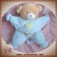 NOUNOURS DOUDOU OURS QUASI PLAT BLEU COEUR SOS