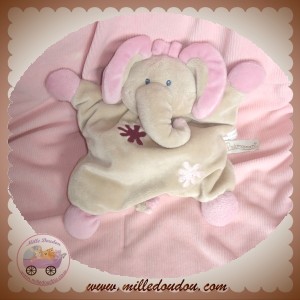 PREMAMAN DOUDOU ELEPHANT GRIS FLEUR ROSE SOS