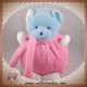 MUSTI MUSTELA DOUDOU OURS BLEU BOULE ROSE CLAIR SOS