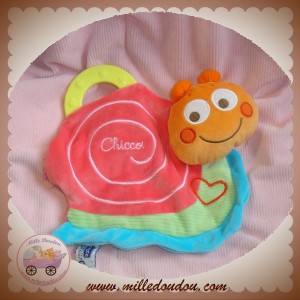 CHICCO DOUDOU ESCARGOT PLAT ROSE COEUR DENTITION SOS