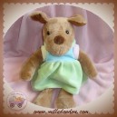 SYSTEME U DOUDOU CHIEN BEIGE ROBE VERTE SOS