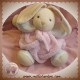 KALOO DOUDOU LAPIN CREME BOULE ROSE PLUME SOS