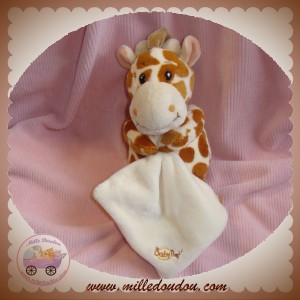 BABYNAT DOUDOU GIRAFE TACHETE MARRON MOUCHOIR ECRU SOS