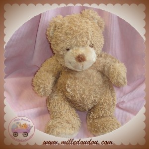 NICOTOY DOUDOU OURS BOUCLETTE MARRON CLAIR SOS