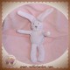 JACADI DOUDOU PELUCHE LAPIN ROSE GRIS SOS