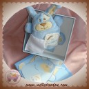 DOUDOU ET COMPAGNIE SOS LAPIN MONSTER BLEU MOUCHOIR