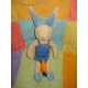 VULLI DOUDOU PELUCHE LAPIN CLAIR JARDINIER BLEU CAROTTE