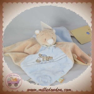 NOUKIE'S DOUDOU OURS NOUKY TIDOU PLAT BEIGE BLANC TRAIN SOS