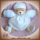 KALOO DOUDOU OURS BOULE SALOPETTE FEUILLE LIERE 30 cm