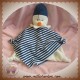 EGMONT TOYS DOUDOU CANARD PINGOUIN PLAT BLANC RAYE BLEU SOS