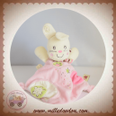 NICOTOY DOUDOU LAPIN BLANC ET ROSE PLAT SOS