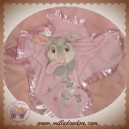 DISNEY SOS DOUDOU LAPIN PAN PAN GRIS MOUCHOIR ROSE SATINEE THUMPER