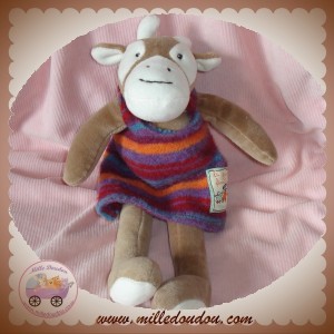 MOULIN ROTY DOUDOU VACHE MARRON VIOLET ROBE LAINE CHARLOTTE SOS