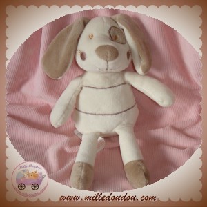 VERTBAUDET DOUDOU CHIEN ECRU BEIGE BILLES SOS