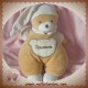 NOUNOURS DOUDOU OURS MARRON BONNET ECRU SOS