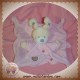 NICOTOY DOUDOU LAPIN ECRU PLAT ROSE ROND ATTACHE TETINE
