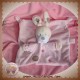 NICOTOY DOUDOU LAPIN ECRU PLAT ROSE ROND ATTACHE TETINE