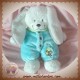 TEX DOUDOU LAPIN BOUCLETTE BLANC COMBINAISON BLEU SOS