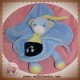 NOUNOURS DOUDOU CHAT CORPS PLAT BLEU CERISE JAUNE SOS