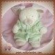 ORCHESTRA DOUDOU LAPIN ECRU DEGUISE OURS VERT SOS