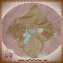 JOLLYBABY DOUDOU OURS PLAT RICKY BEIGE ECHARPE BLEU SOS