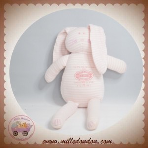 PETIT BATEAU DOUDOU LAPIN RAYE ROSE MILLERAIES COTE SOS