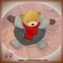 KALOO DOUDOU OURS HIVER GRIS ROUGE SOS