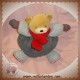 KALOO DOUDOU OURS HIVER GRIS ROUGE SOS